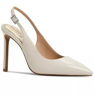 Aldo Lalasling Cream Kitten Heel Slingbacks sz 7.5 nwb